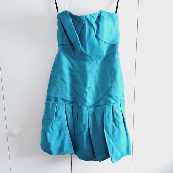 Monique Lhuillier Blue Turquioise Strapless Dress - Picture 2 of 6